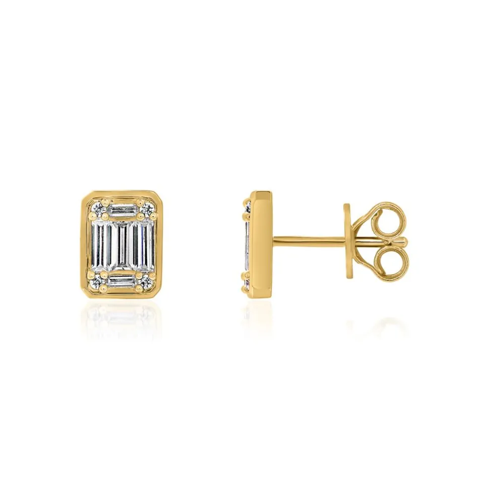 Damen Ohrstecker aus Gelbgold mit Lab Diamanten BDE0078LG-GSL