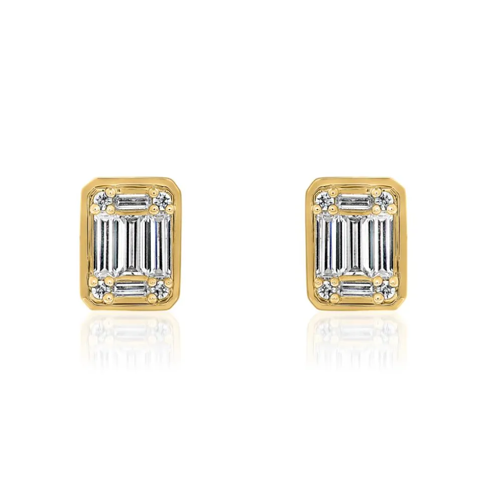 Damen Ohrstecker aus Gelbgold mit Lab Diamanten BDE0078LG-GSL