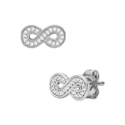 Damen Ohrstecker Infinity aus 925er Silber mit Zirkonia JFS00634040