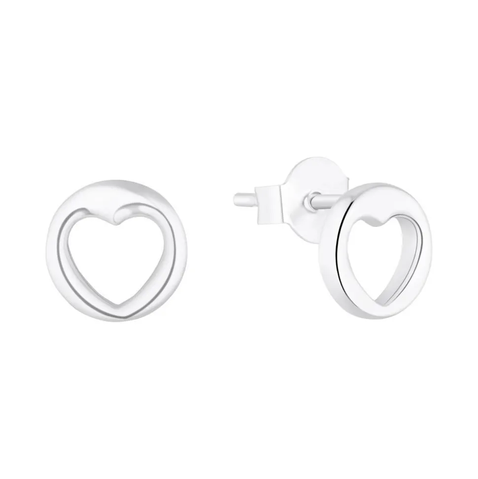 Damen Ohrstecker Kreis mit Herz aus 925er Silber 2035754