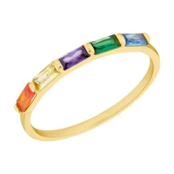 Damen Ring aus 925er Silber, IP Gold, bunte Zirkonia 2035506