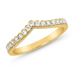 Damen V-Ring aus Gelbgold mit Labordiamanten BDR0048LG-GSL