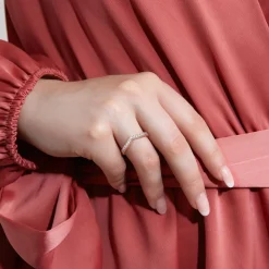 Damen V-Ring aus Roségold mit Brillanten BDR0048-RSL