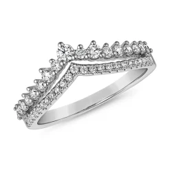 Damen V-Ring mit Brillanten aus Weißgold oder Platin BDR0061-WSL