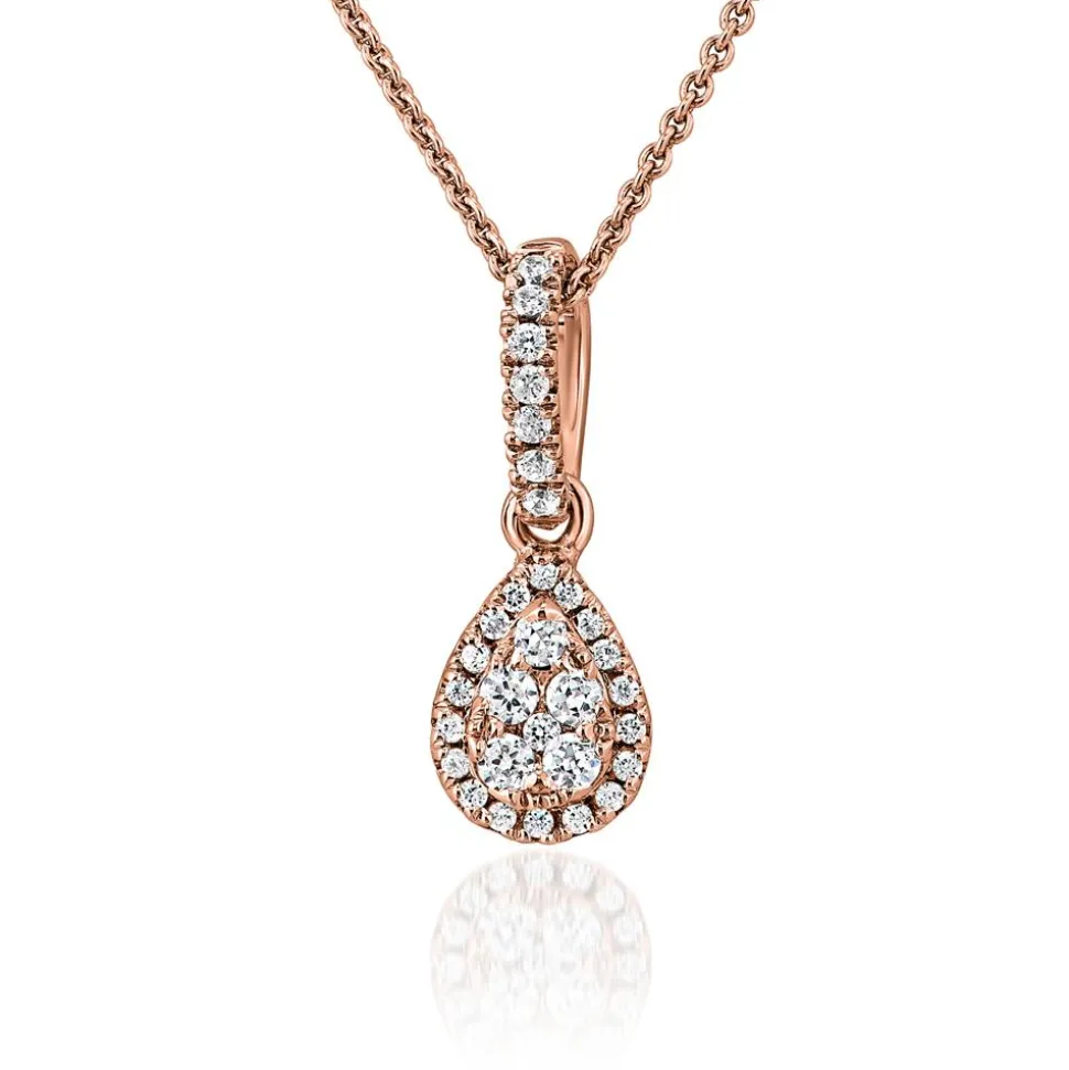 Damenanhänger Tropfen mit Diamanten aus Roségold BDP0046-RSL