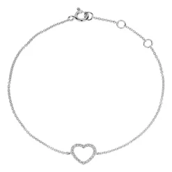 Damenarmband Herz aus 585er Weißgold mit Diamanten BDB0013-14KW