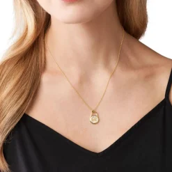 Damenkette aus Sterlingsilber, Perlmutt, Zirkonia, gold MKC1562AH710