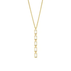 Damenkette aus vergoldetem Sterlingsilber mit Zirkonia 2029417