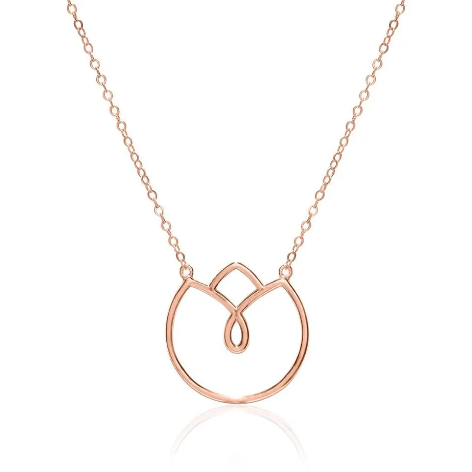 Damenkette Blüte aus Sterlingsilber, rosévergoldet LSN0033-R