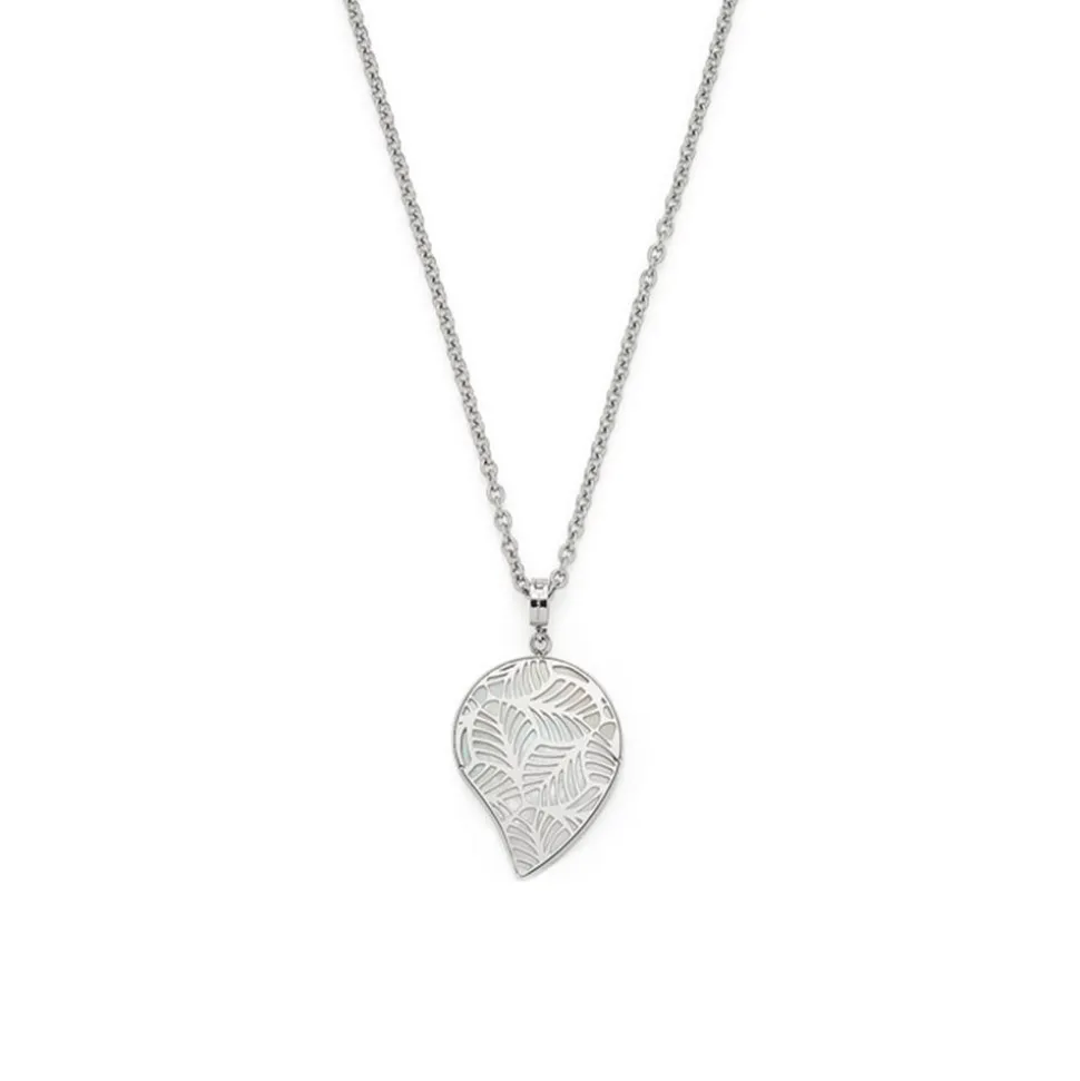 Damenkette Maia aus Edelstahl mit Blattstruktur 018375