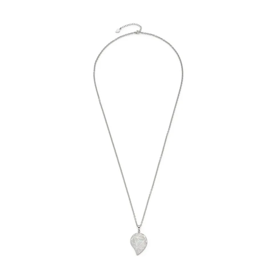 Damenkette Maia aus Edelstahl mit Blattstruktur 018375