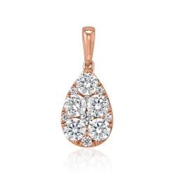 Damenkette mit Diamantanhänger Tropfen aus Roségold BDP0048-RSLK