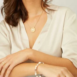 Damenkette Theresia, Edelstahl, vergoldet, gravierbar 022864