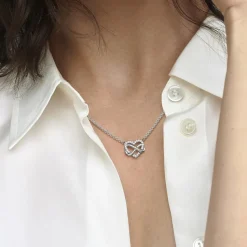 Damenkette Unendlichkeit Herz, 925er Silber, Zirkonia 392666C01-50