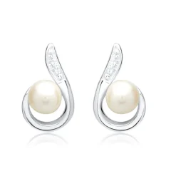 Damen-Ohrringe 585er Weißgold Perlen DE0139