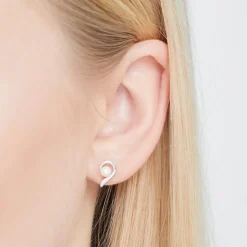 Damen-Ohrringe 585er Weißgold Perlen DE0139