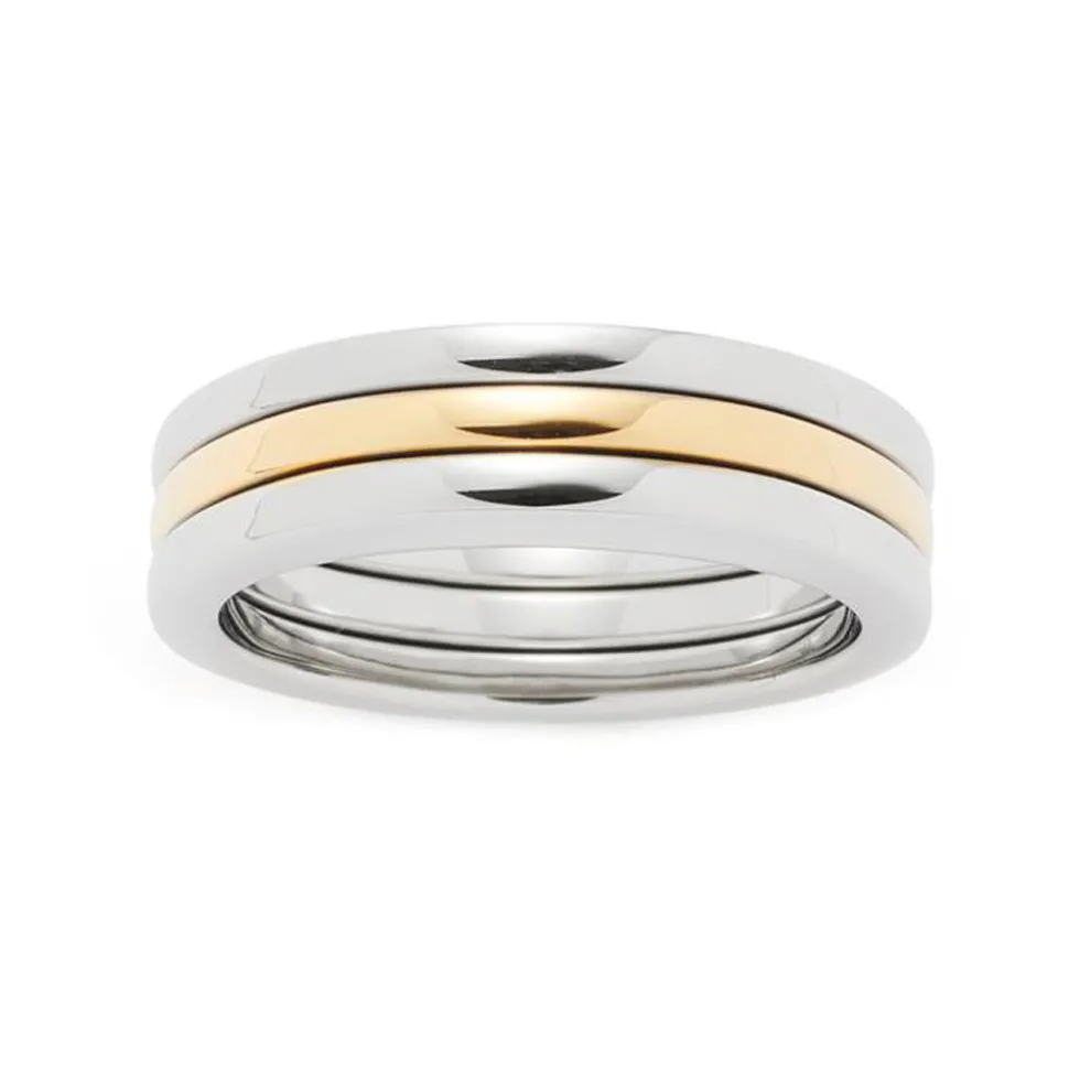 Damenring Astratto aus Edelstahl, teilvergoldet 017930