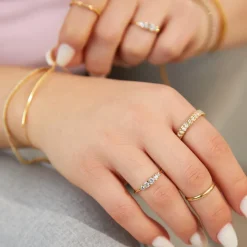 Damenring aus 8-karätigem Gold mit Zirkonia GR0210