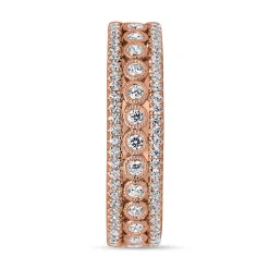 Damenring aus Roségold mit Diamanten, gravierbar BDR0074-RSL