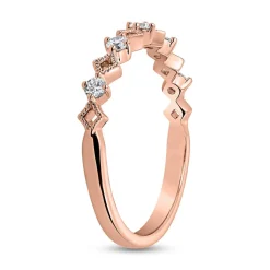 Damenring aus Roségold mit Diamanten, gravierbar BDR0118-RSL