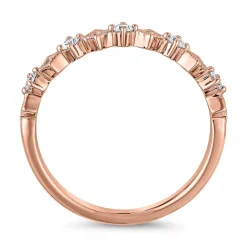 Damenring aus Roségold mit Diamanten, gravierbar BDR0118-RSL