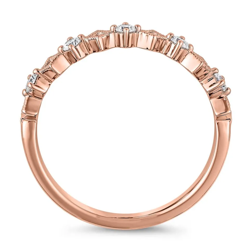 Damenring aus Roségold mit Diamanten, gravierbar BDR0118-RSL