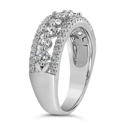 Damenring aus Weißgold oder Platin, lab grown Diamanten BDR0067LG-WSL