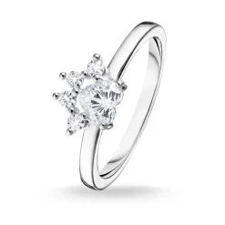 Damenring Katzen Pfote aus 925er Silber mit Zirkonia TR2289-643-14