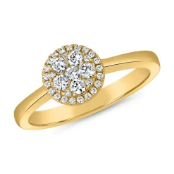 Damenring mit lab grown Brillanten aus Gelbgold BDR0058LG-GSL