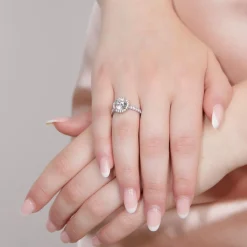 Damenring mit lab grown Diamanten, Weißgold oder Platin BDR0024LG-WSL