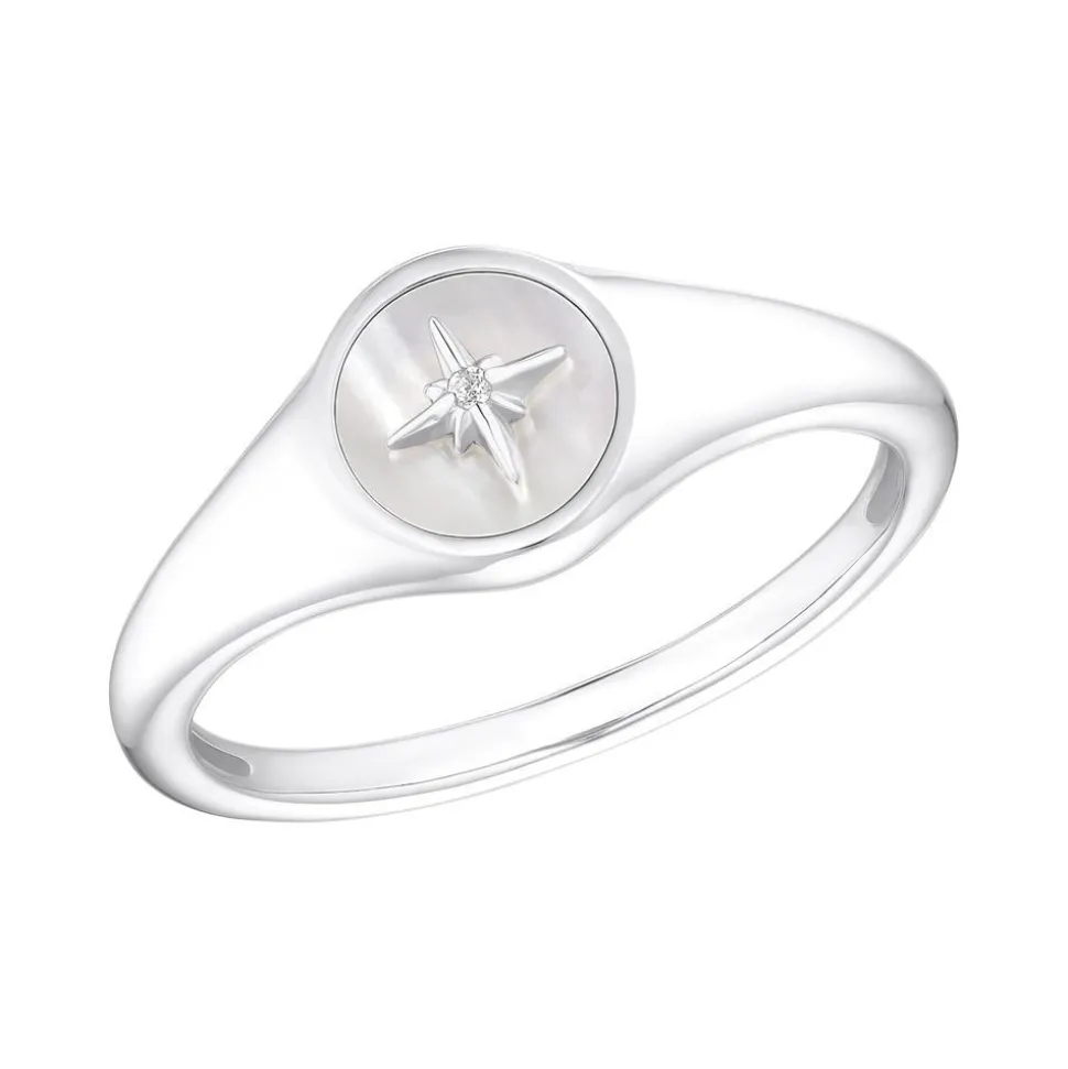 Damenring Polarstern aus Sterlingsilber und Perlmutt 2036886
