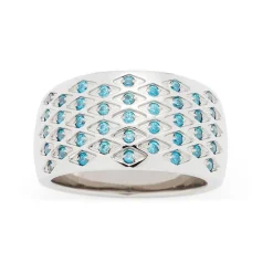 Damenring Rombo aus Edelstahl mit türkisen Zirkonia 016805