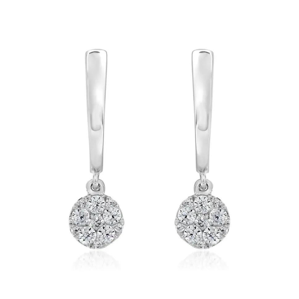 Diamant Creolen für Damen aus Weißgold oder Platin BDE0047-WSL