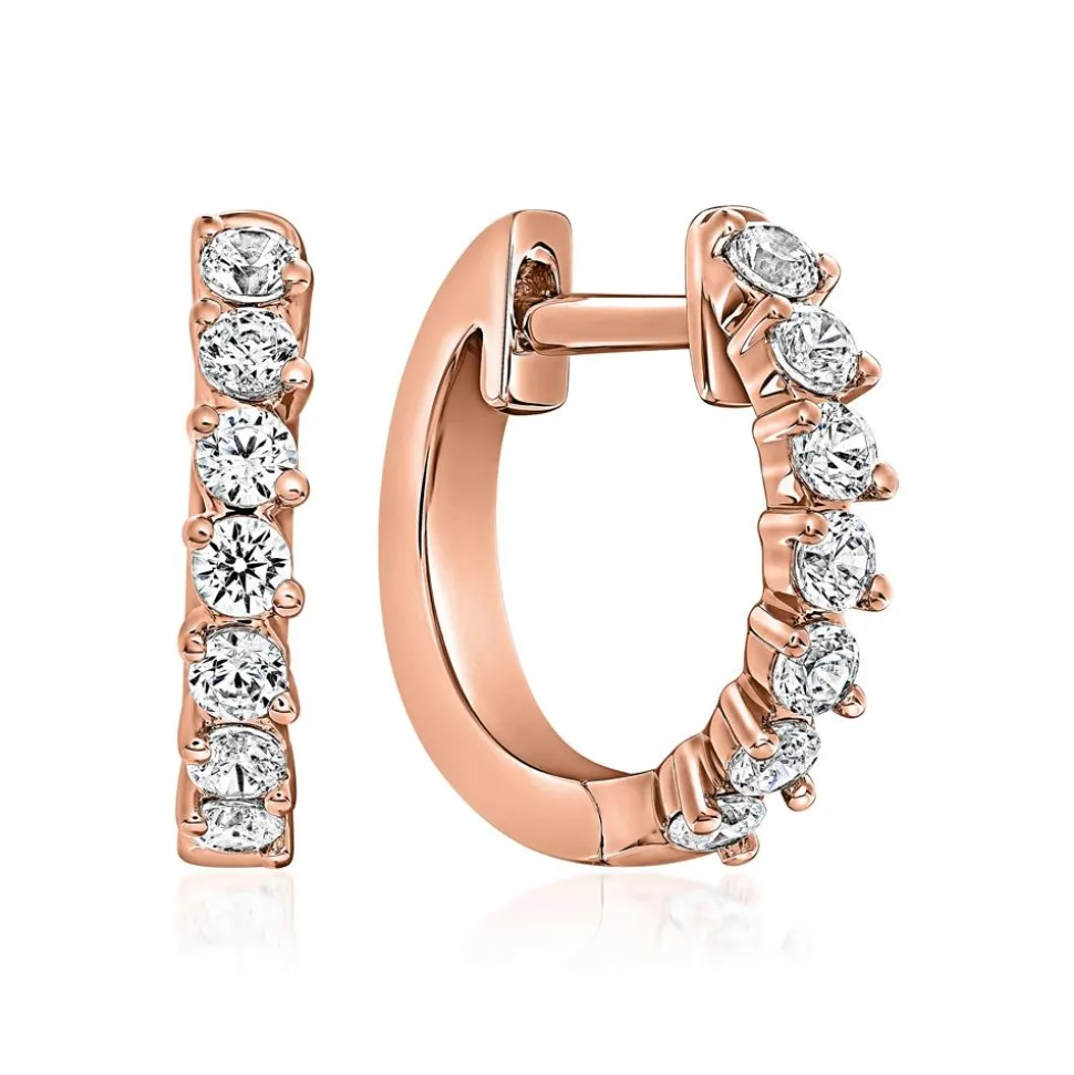 Diamant Creolen für Damen aus Roségold BDE0083-RSL