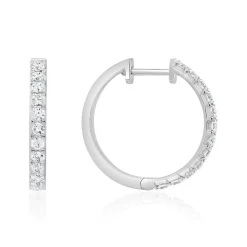 Diamant Creolen für Damen aus Weißgold oder Platin BDE0057-WSL