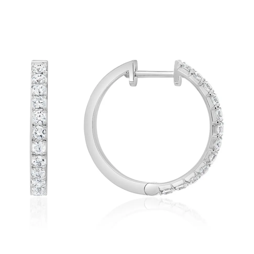 Diamant Creolen für Damen aus Weißgold oder Platin BDE0057-WSL