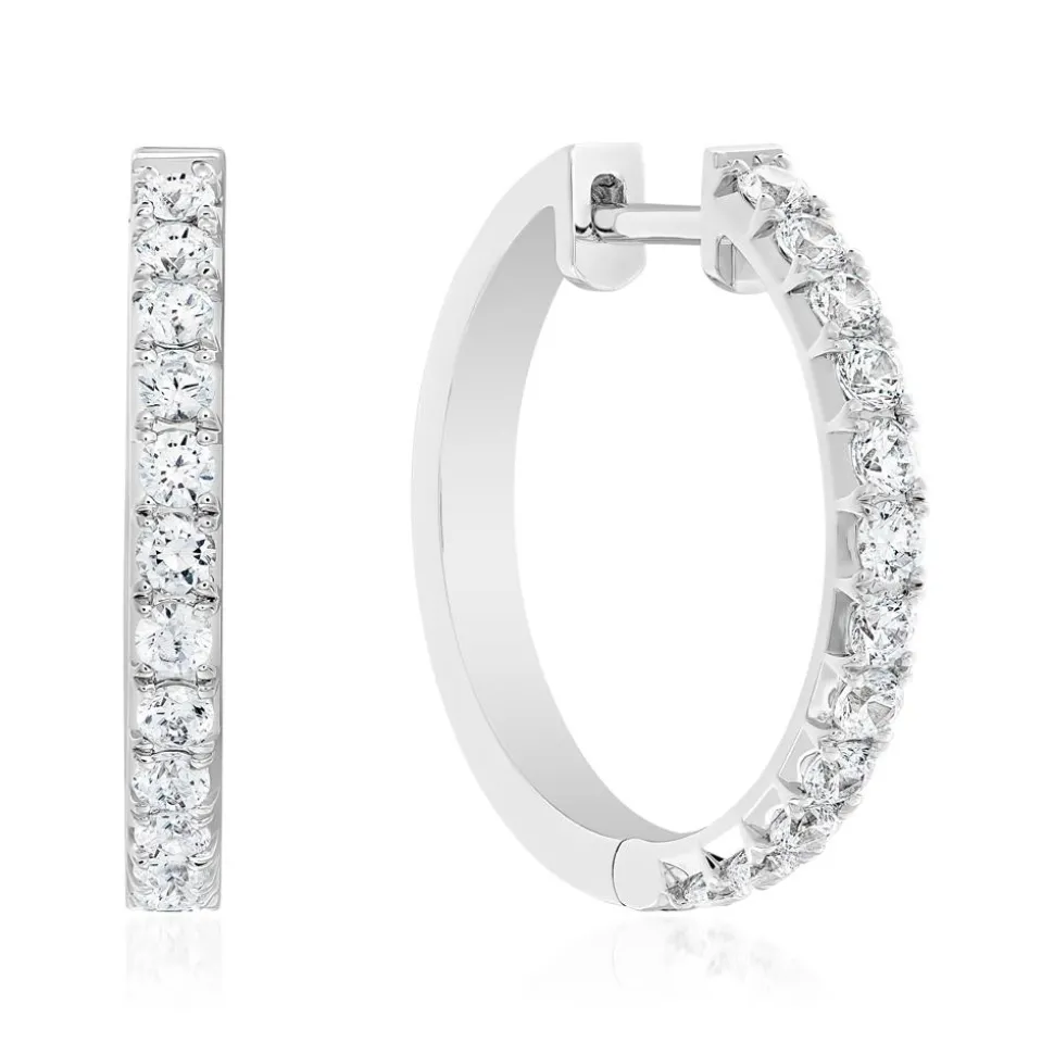 Diamant Creolen für Damen aus Weißgold oder Platin BDE0057-WSL