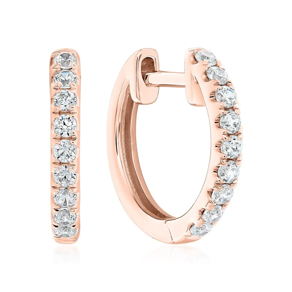 Diamant Creolen für Damen aus Roségold BDE0043-RSL