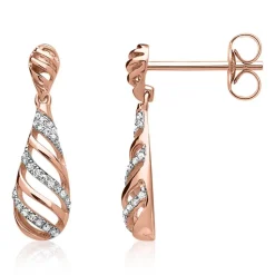 Diamant Ohrringe roségold 54 Diamanten 0,114 ct. DE0056