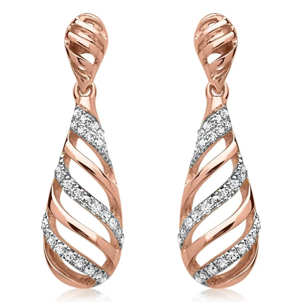 Diamant Ohrringe roségold 54 Diamanten 0,114 ct. DE0056