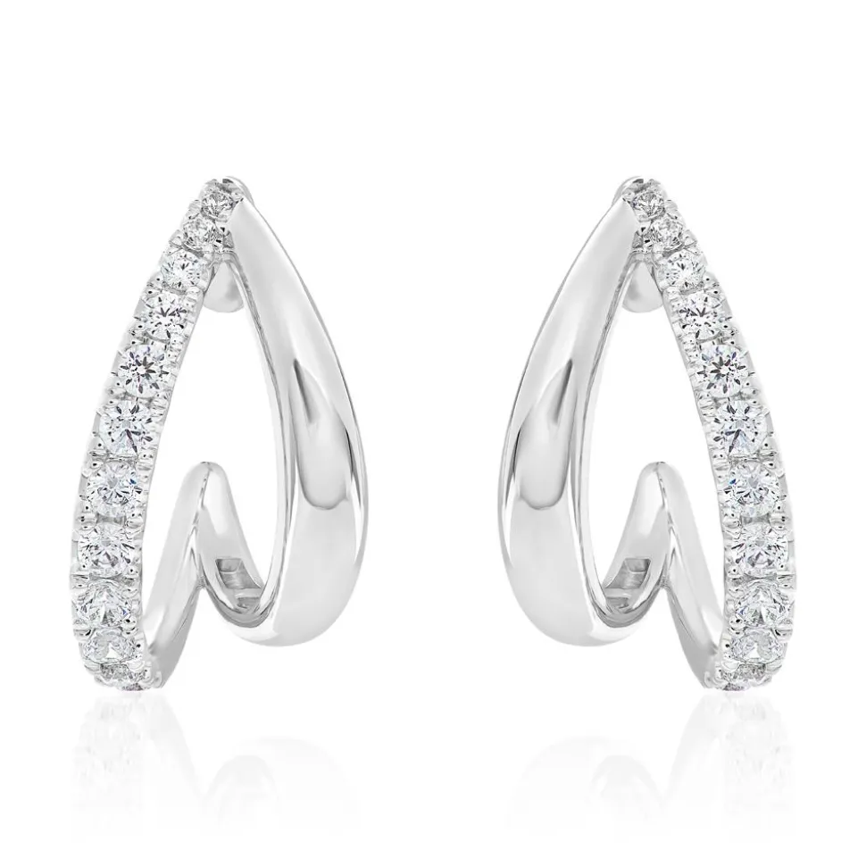 Diamant Ohrschmuck für Damen aus Weißgold oder Platin BDE0051-WSL