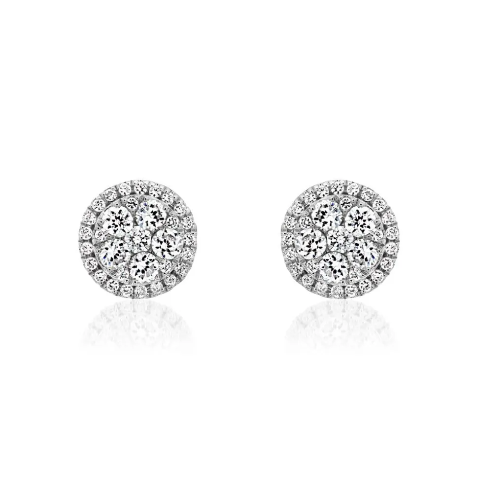 Diamant Ohrschmuck für Damen aus Weißgold oder Platin BDE0069-WSL