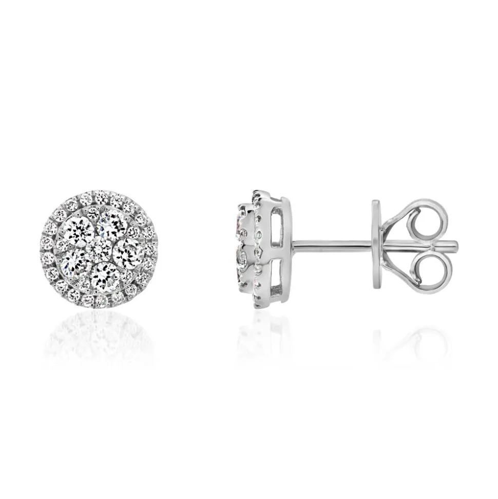 Diamant Ohrschmuck für Damen aus Weißgold oder Platin BDE0069-WSL