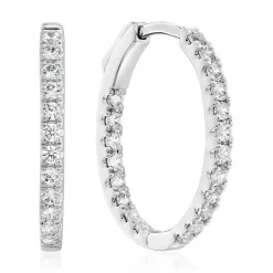 Diamant Ohrschmuck, wahlweise aus Weißgold oder Platin BDE0045-WSL