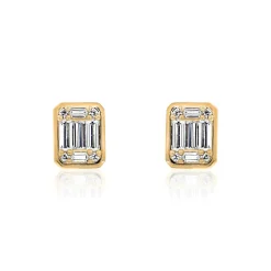 Diamant Ohrstecker für Damen aus Gelbgold BDE0075-GSL