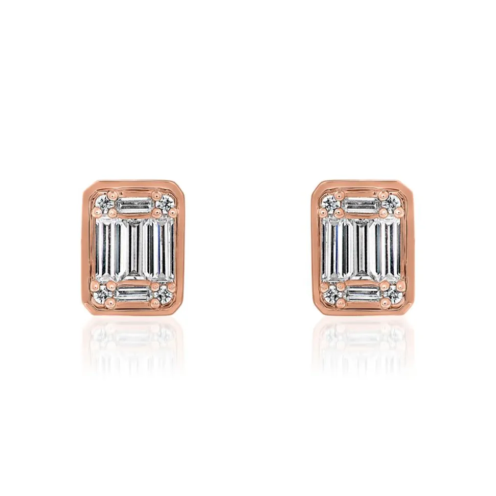 Diamant Ohrstecker für Damen aus Roségold BDE0078-RSL