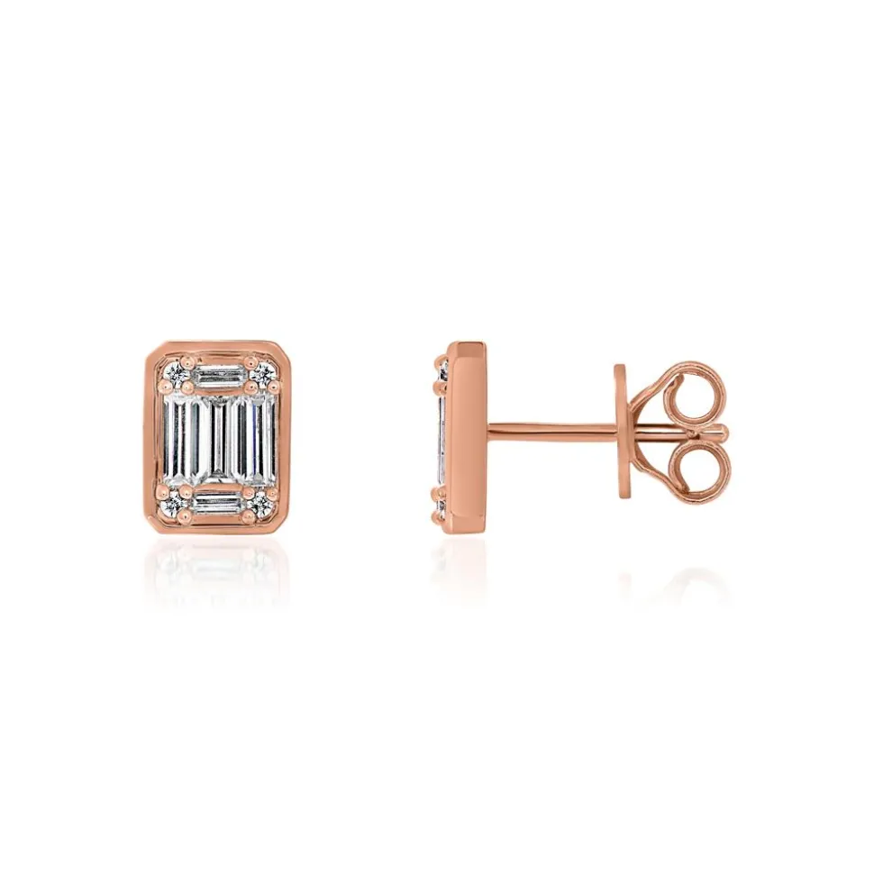 Diamant Ohrstecker für Damen aus Roségold BDE0078-RSL