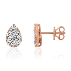 Diamant Ohrstecker Tropfen für Damen mit Diamanten BDE0070-RSL