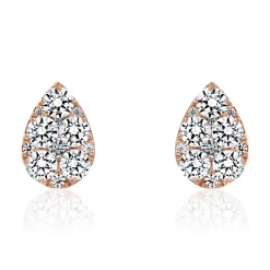 Diamant Ohrstecker Tropfen für Damen mit Diamanten BDE0070-RSL