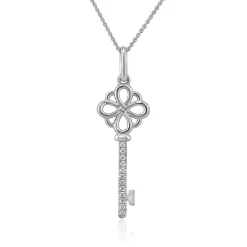 Diamantanhänger Schlüssel, Weißgold, Platin, lab grown BDP0044LG-WSL